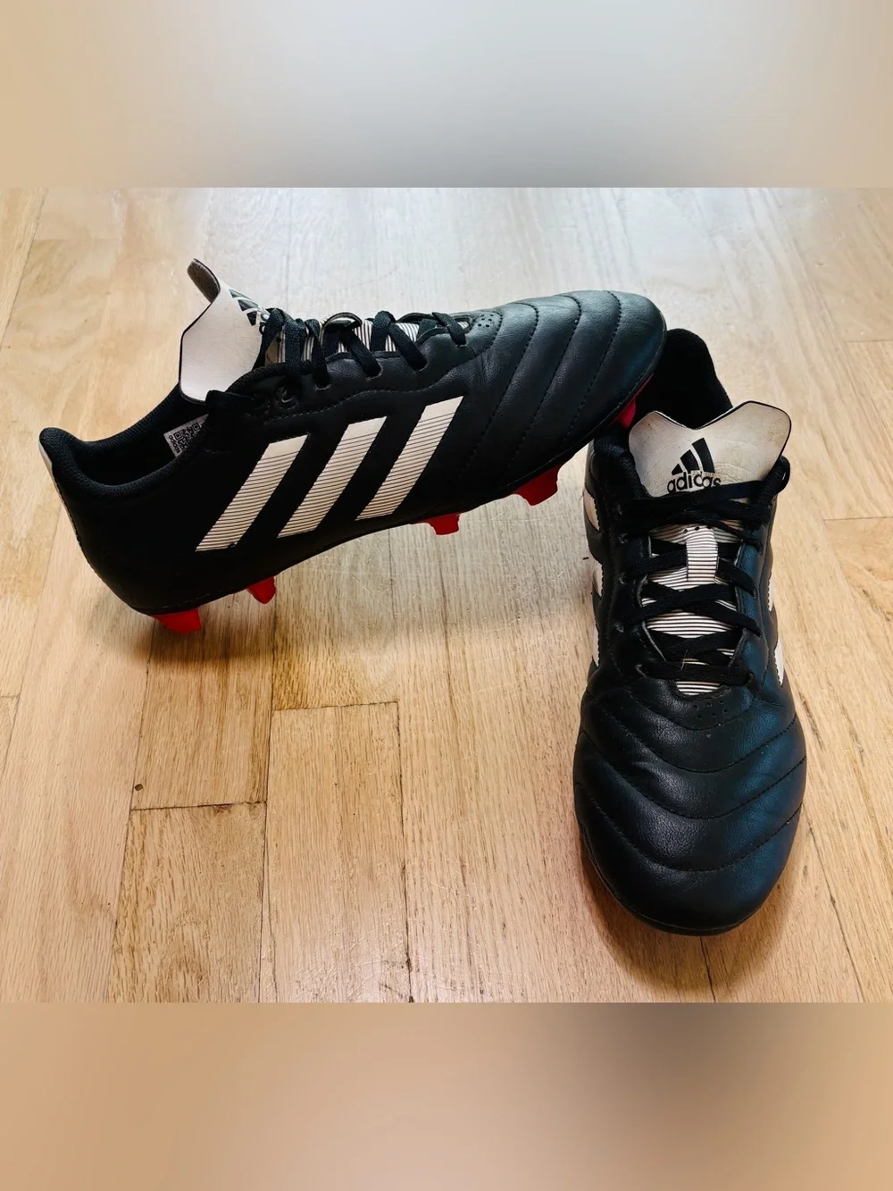 Adidas Goletto VIII FG Soccer Cleats Shoes Black White Red GX7793 Men’s Size 8
